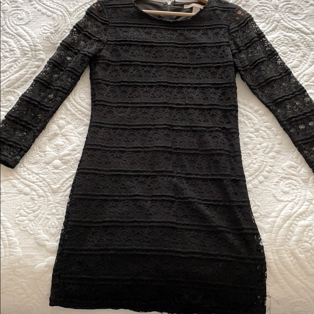 Forever 21 Black Long Sleeve Lace Dress